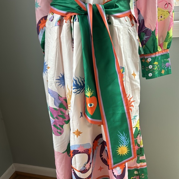 Boutique drop waist balloon sleeved midi dress NWOT size M (8/10) - Picture 6 of 13